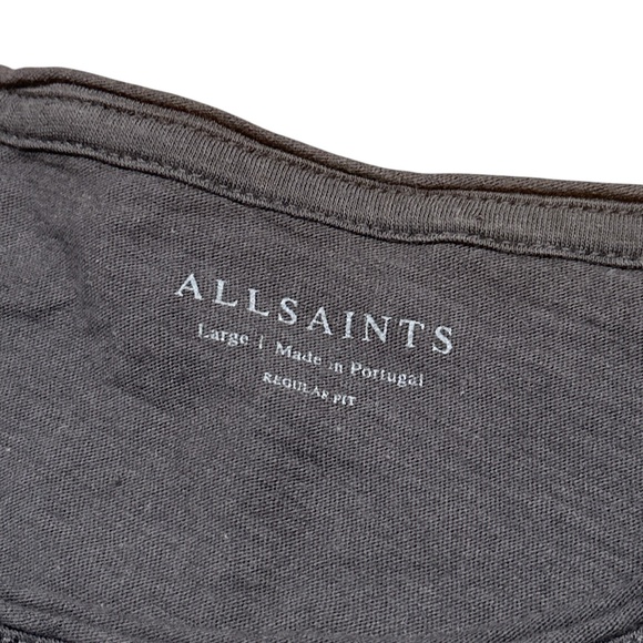 All Saints Figure Raw Hem Crewneck Gray L/S T Shirt Mens Large - Picture 5 of 8
